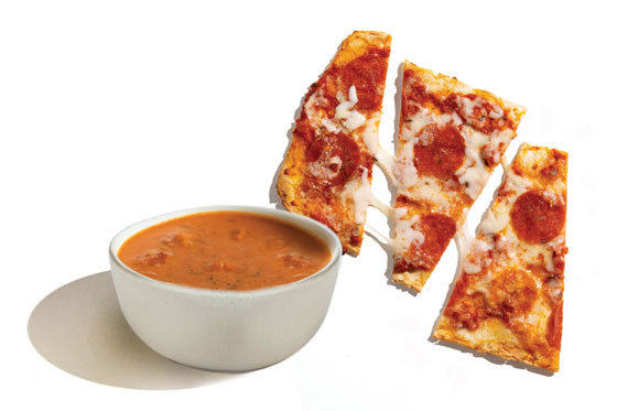 Soup and Flatbread Pizza