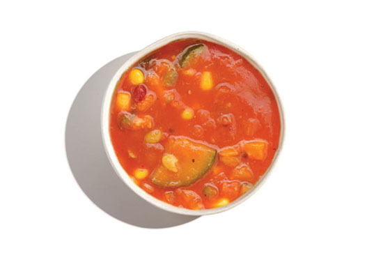 A cup of rustic vegetable bean soup